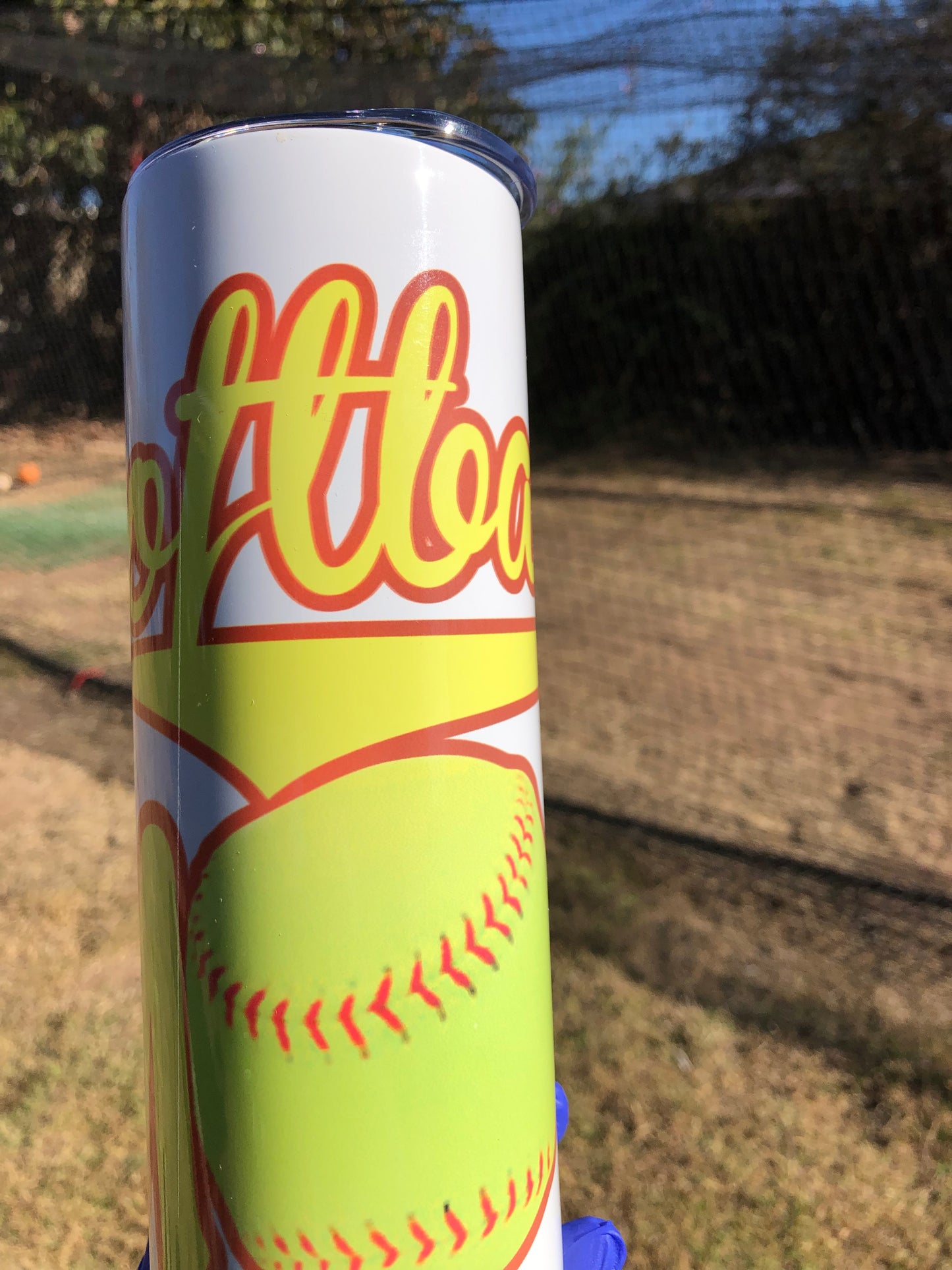 White Softball Mom Tumbler