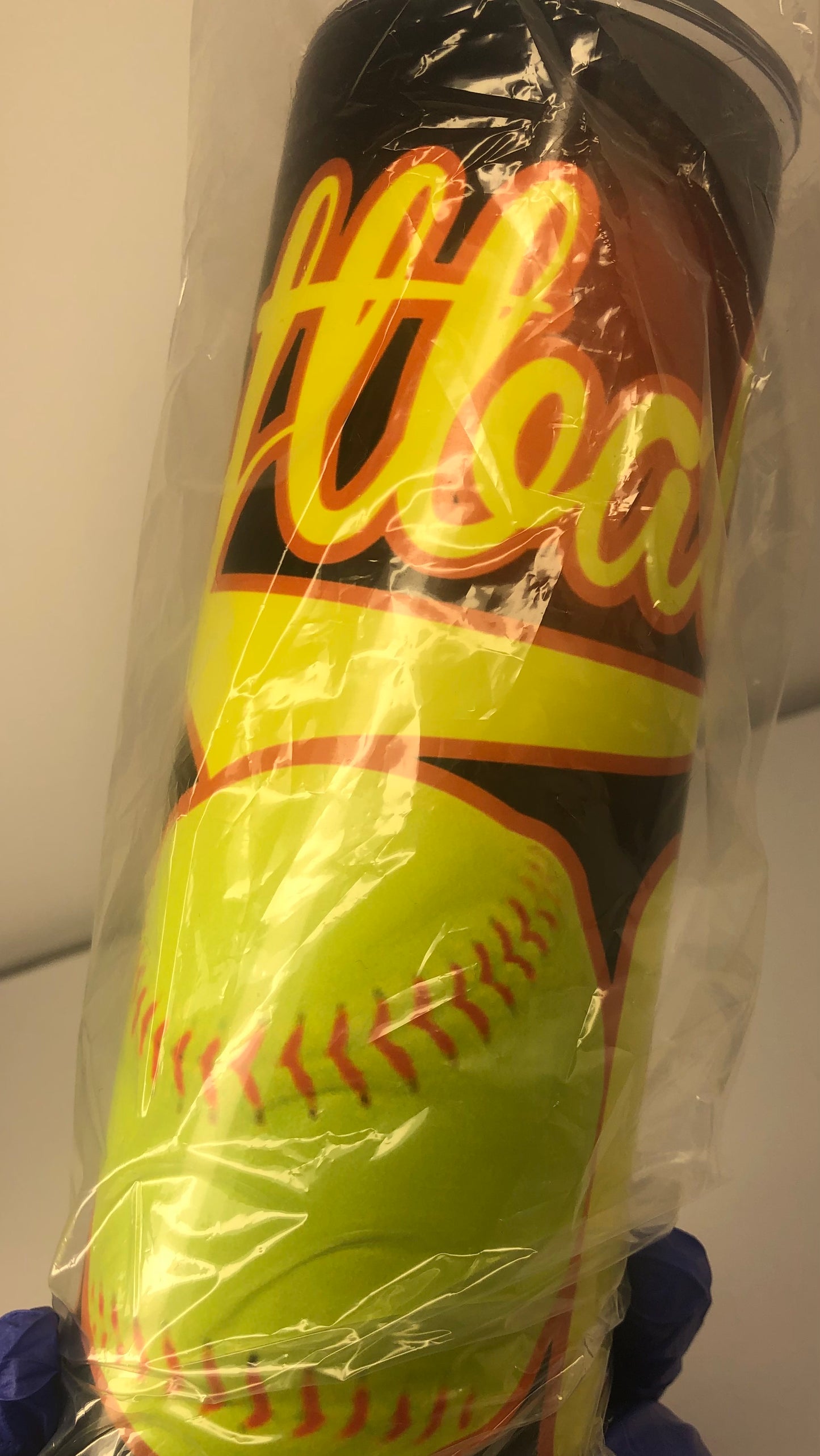 Black Softball Mom Tumbler