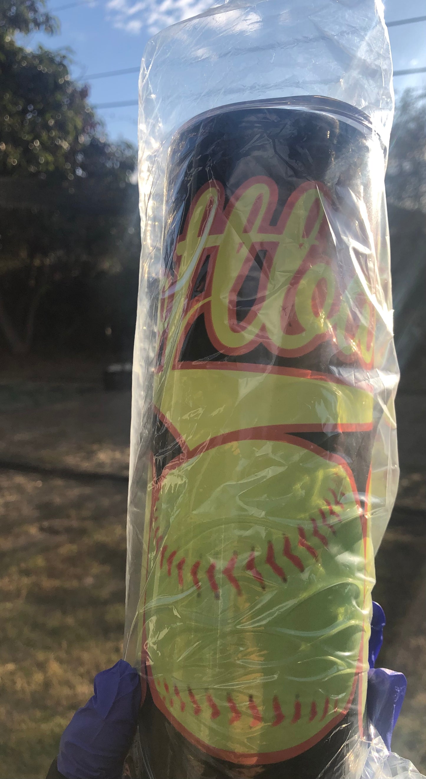 Black Softball Mom Tumbler