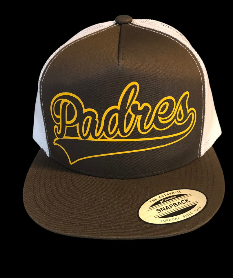 Yellow Padres Brown Snapback Hat