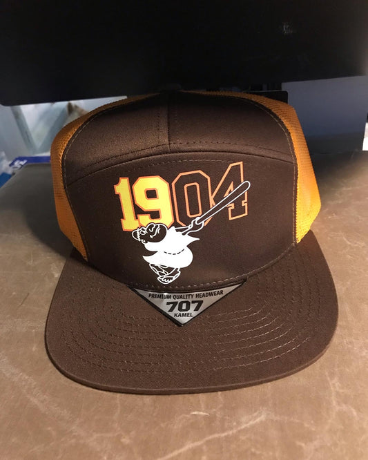 Brown and Gold 1904 Snapback hat