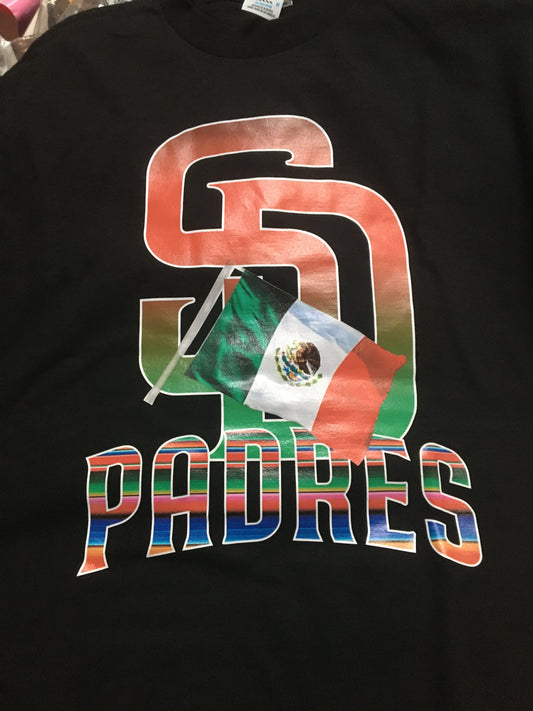 SD with Mexican Flag Padres Serape T-Shirt