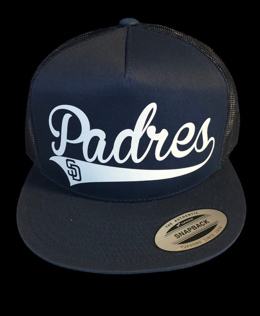 All Blue with white Padres SD Snapback Hat