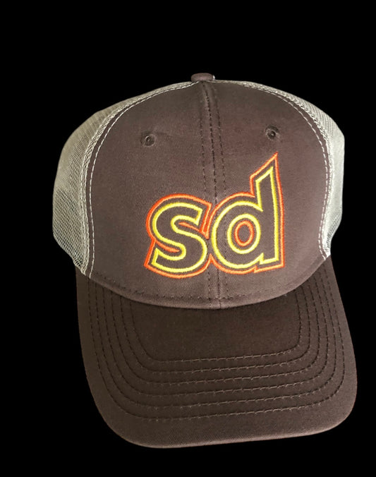 brown and tan sd sportsman hat