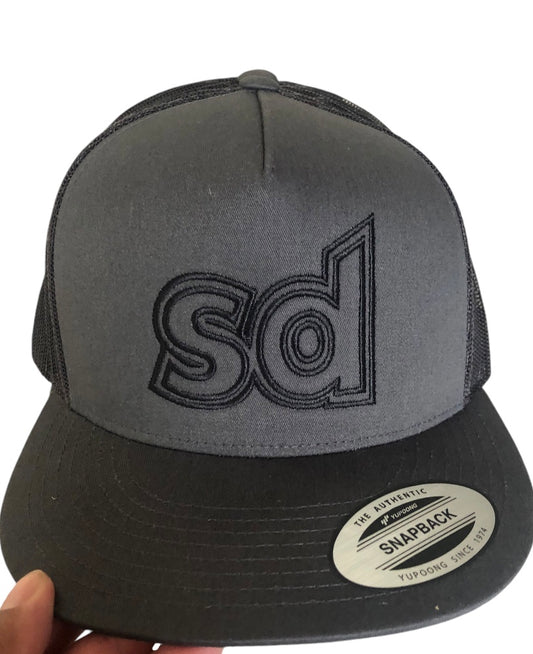 Black and Grey sd Snapback hat