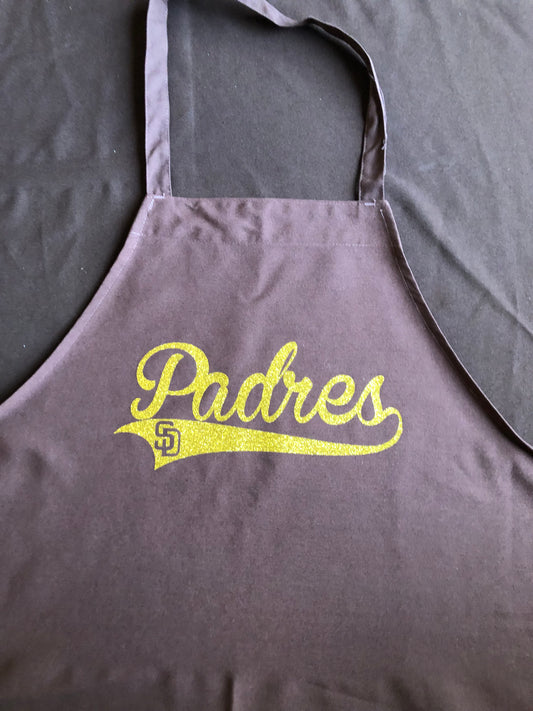 Gold Glitter Padres SD Brown Apron