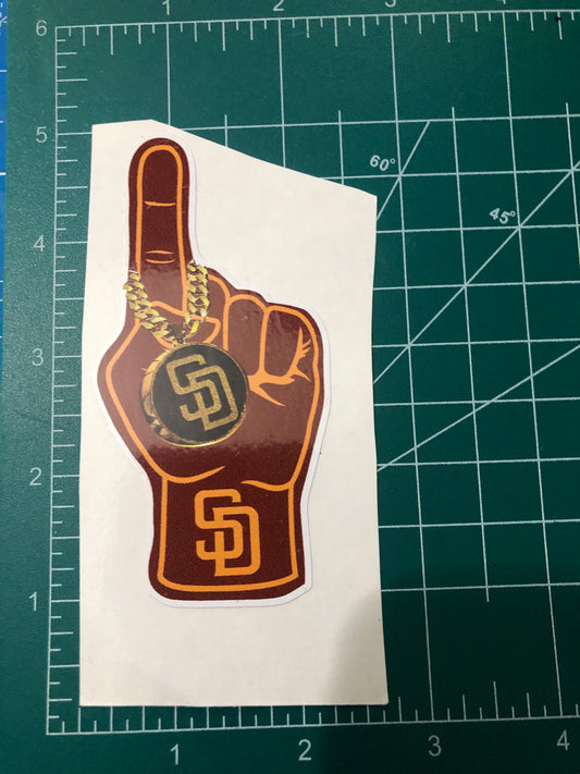 SD Swag Chain Foam Finger Sticker