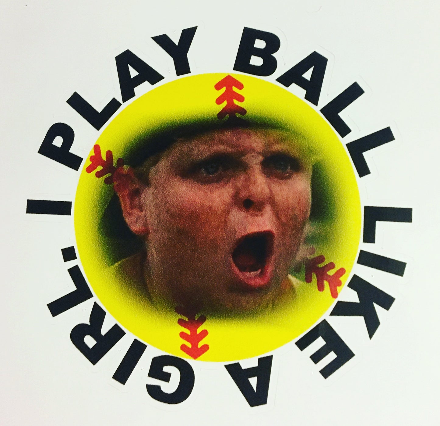 I Play Ball Like A Girl Softball Sticker!