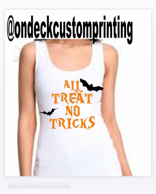 All Treat No Tricks with Bats Women's Tank Top