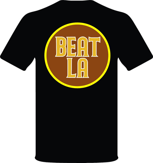 Brown and yellow BEAT LA T-shirt