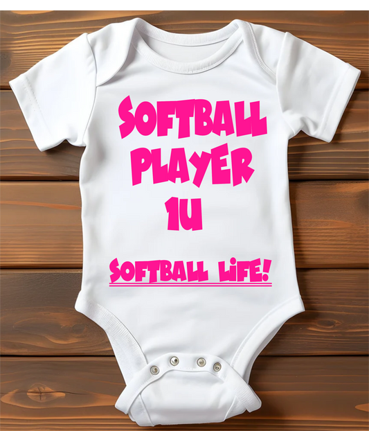 Softball Player 1U Softball Life! Onesies&nbsp;