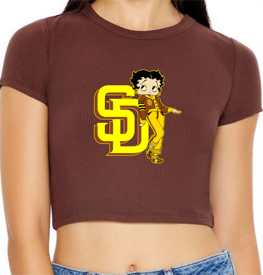 SD Miss Betty Baseball  Ladies Crop Top