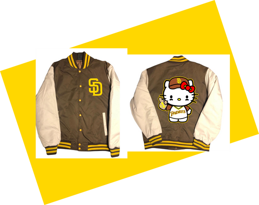 SD Brown  Kitty Baseball Letterman Jacket